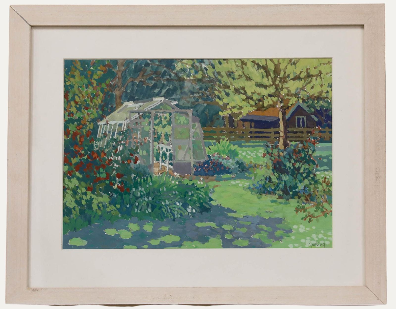 Annabel Gosling (B.1942) Contemporary Gouache, Greenhouse In Summer