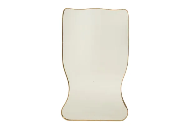 Mirror In Brass And In The Style Of Gio Ponti And The 1980s.