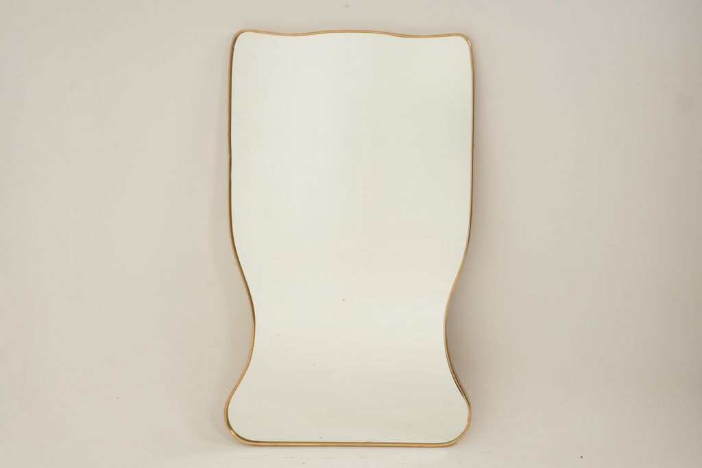 Mirror In Brass And In The Style Of Gio Ponti And The 1980s. photo furniture