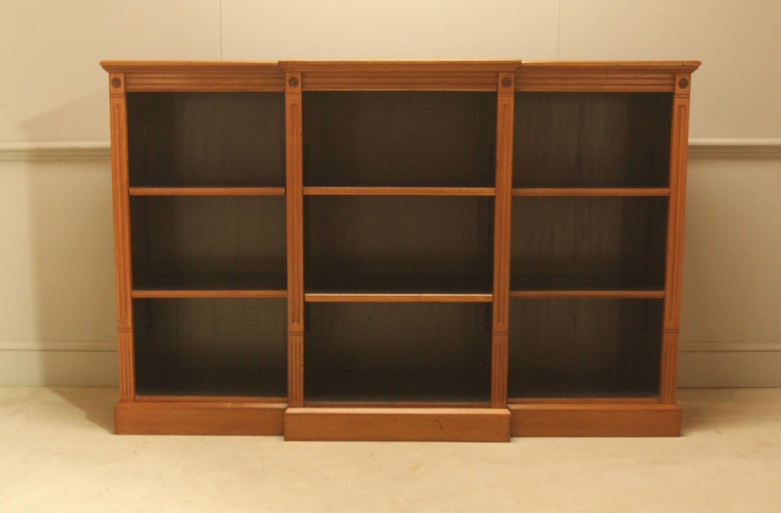 A Fine Pair Of Edwardian Mahogany Breakfront Open Bookcases photo furniture