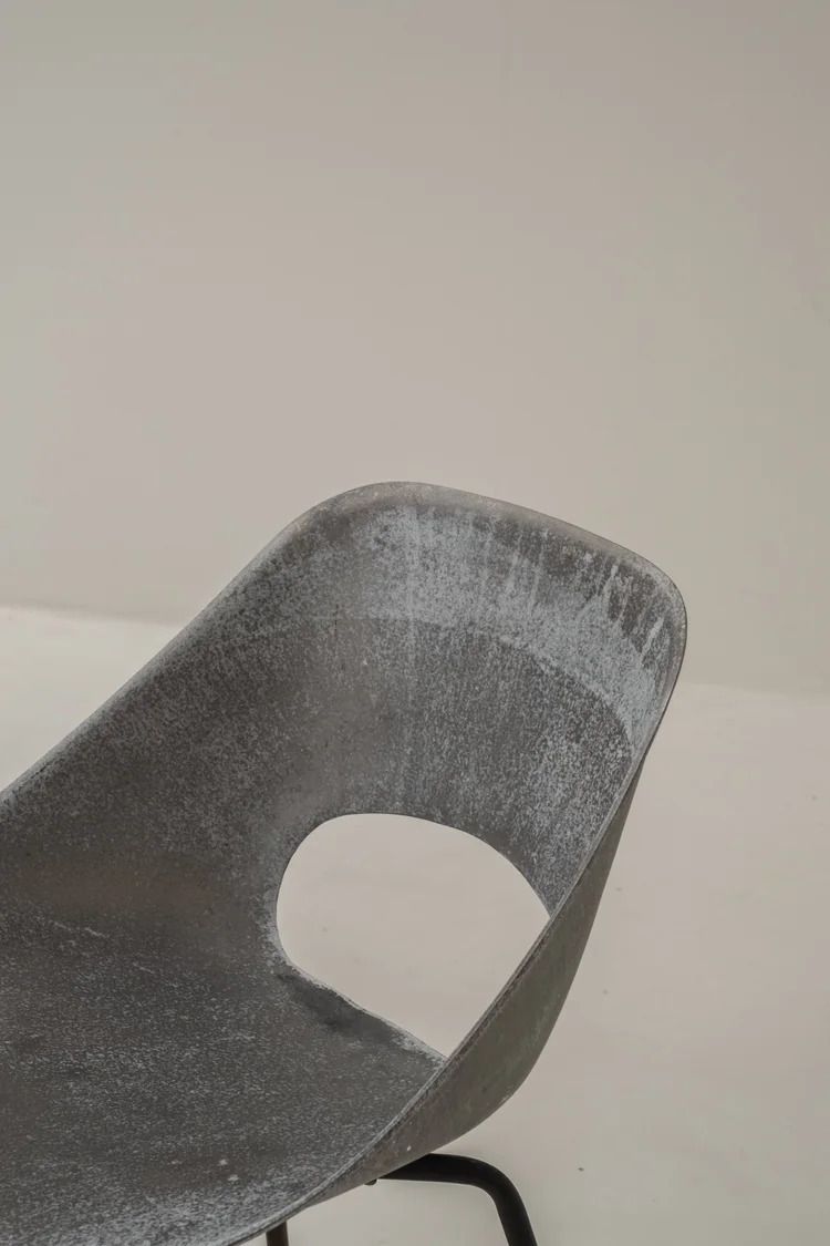 photo for sale Set Of 3 Aluminum Tonneau Chairs By Pierre Guariche For Steiner, 1950s