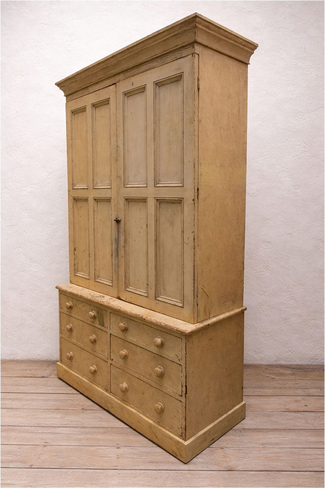 Exceptional 19th Century Painted Pine Housekeepers Cupboard In Original Paint (968) photo Furniture