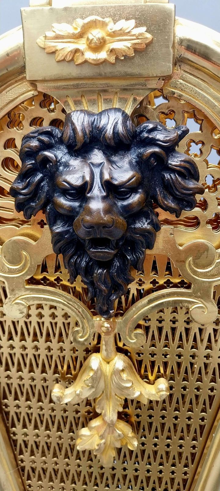 Large Gilt Bronze Antique French Peacock Firescreen By Bouhon Freres Louis Xv1 Style photo for sale