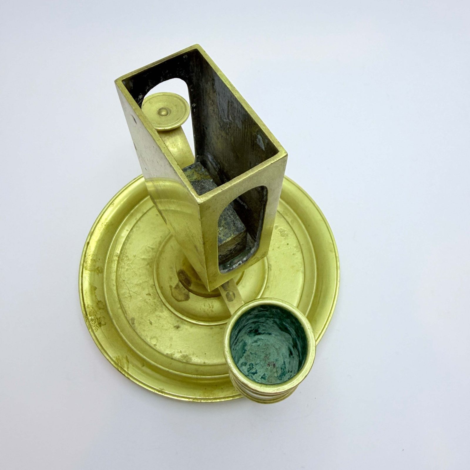 Skultuna Bruk, Sweden Late 1800s. Antique Brass Chamberstick Candleholder. photo 133.0