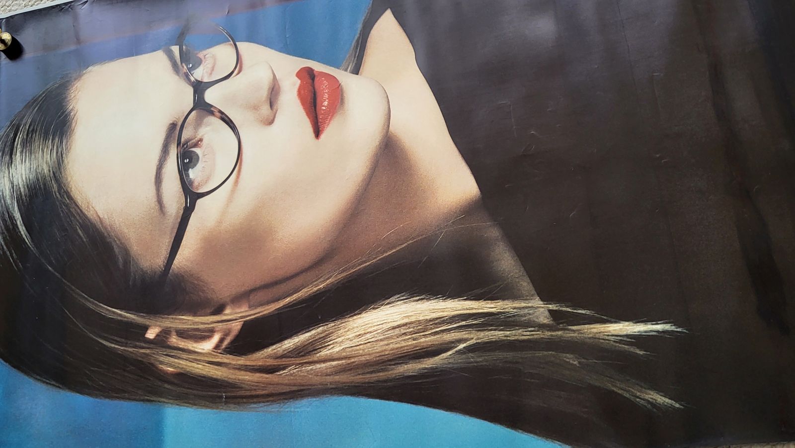 Xl 1990s Original Calvin Klein Eyewear Ad Poster Featuring Kate Moss photo 490.0