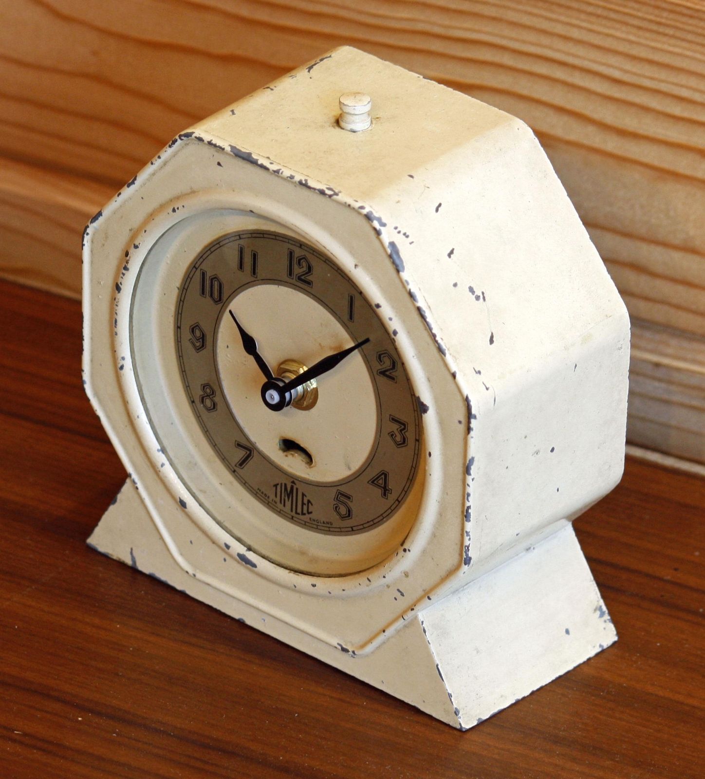 Vintage Timlec Mantel Clock   14cm Metal Retro Mid Century 1950s Industrial Desk Clock Off The Wall Clocks photo furniture