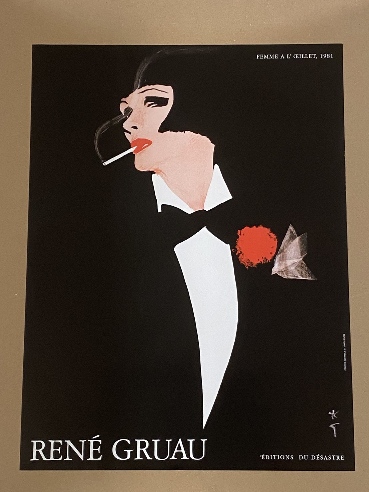 René Gruau, 1981   Femme A L'oeillet   Original Poster Printed In Offset Cm 80 X 60 photo Art