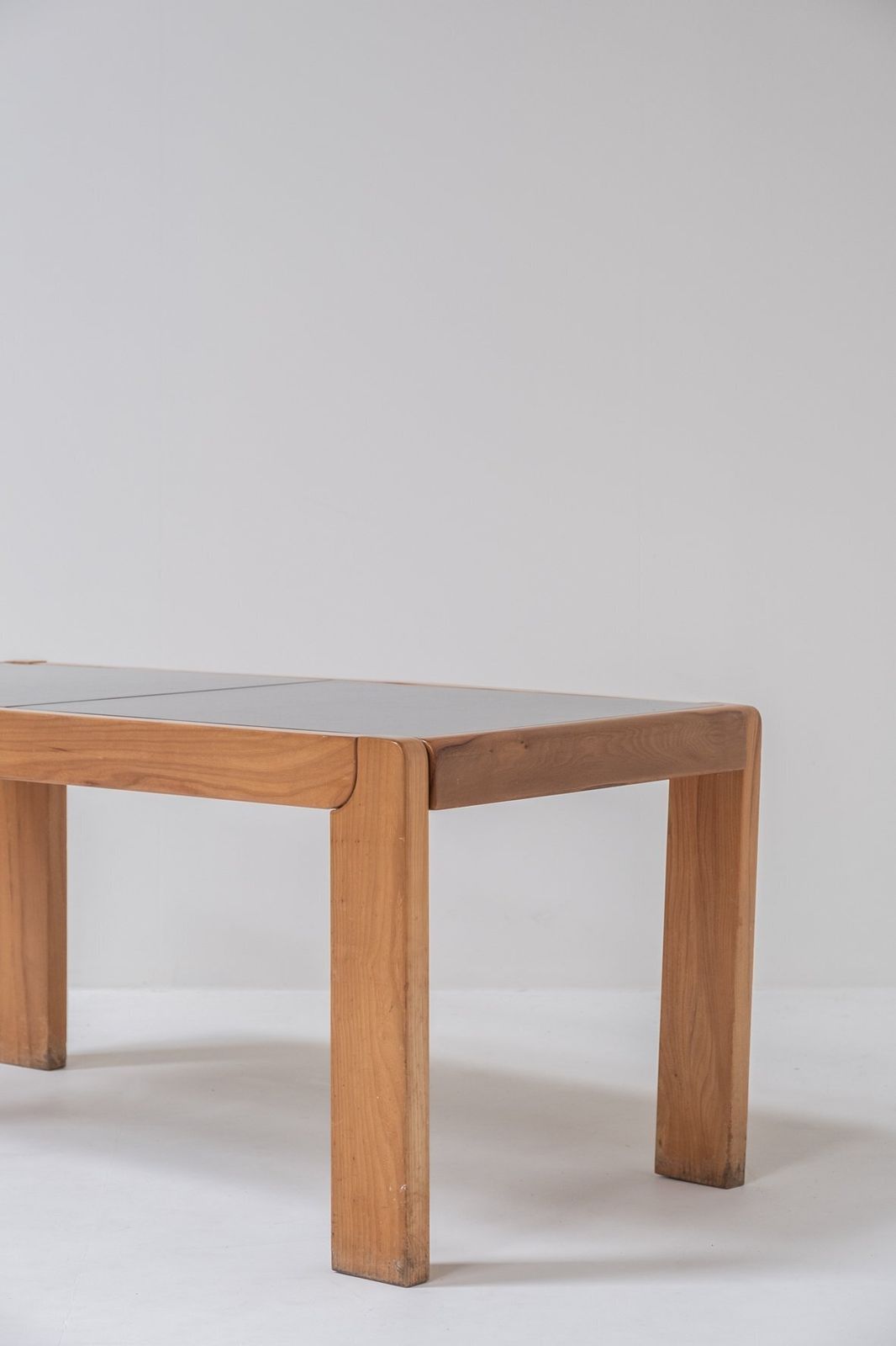 70ties French Dining Table, Elm Wood With Formica Top (Extendable photo for sale