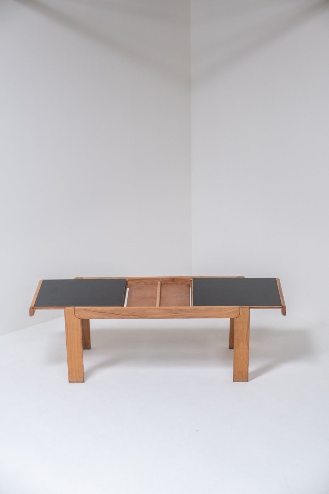 photo furniture 70ties French Dining Table, Elm Wood With Formica Top (Extendable