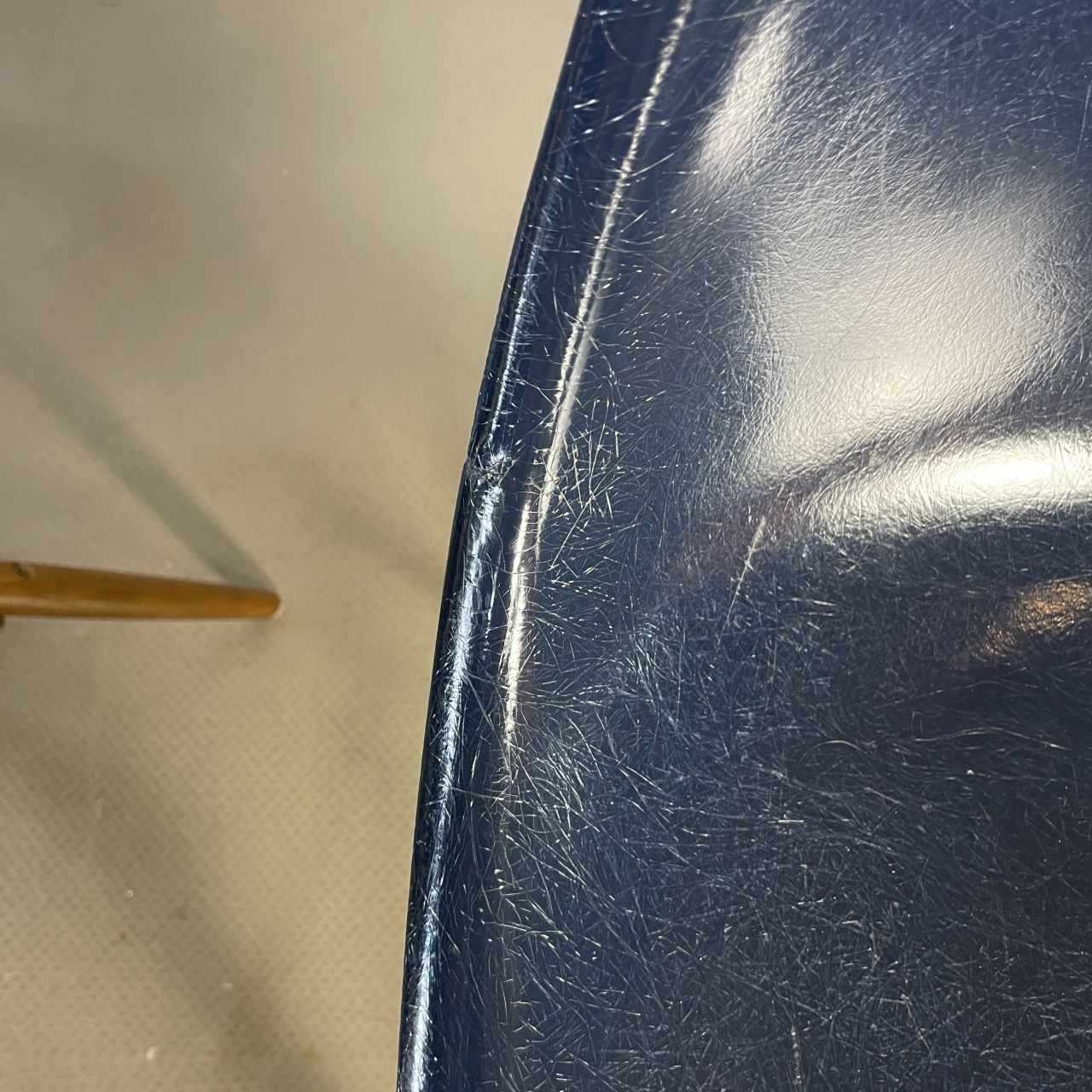 photo for sale Eames Herman Miller Dsw Side Chairs In Parchment, Navy Blue, Light Olive And Light Ochre With Slight Imperfections