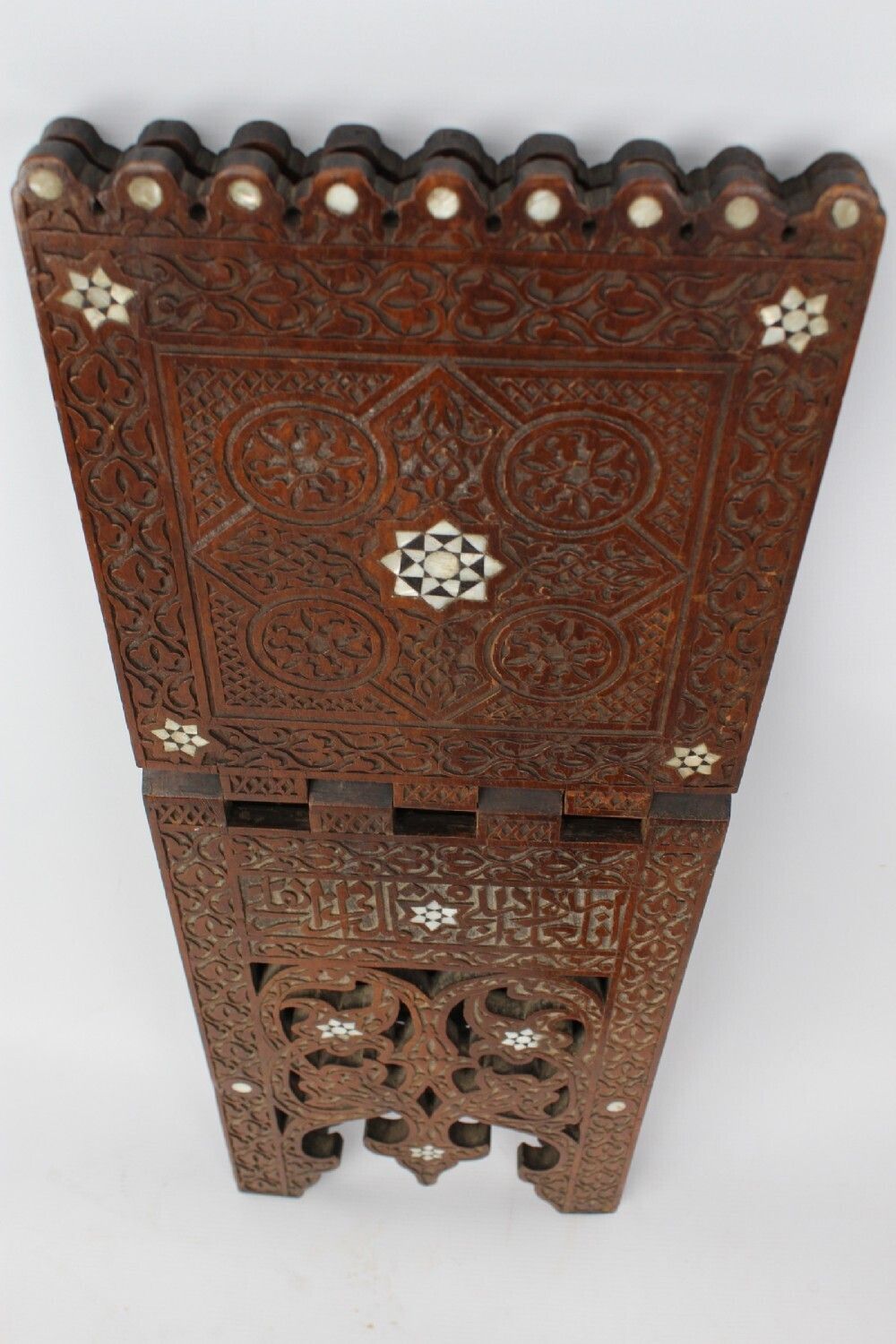 Home Decor Mother Of Pearl Inlaid Victorian Arts & Crafts Magazine Stand photo