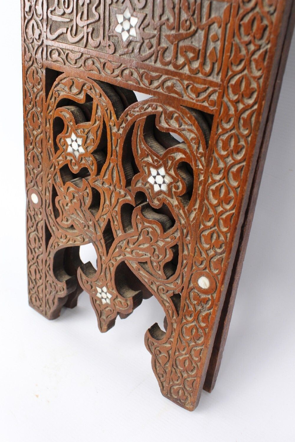 195.0 Mother Of Pearl Inlaid Victorian Arts & Crafts Magazine Stand photo