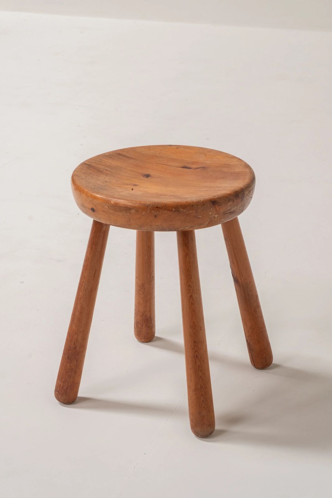 Wooden Stool In The Style Of Charlotte Perriand, France, 1960s