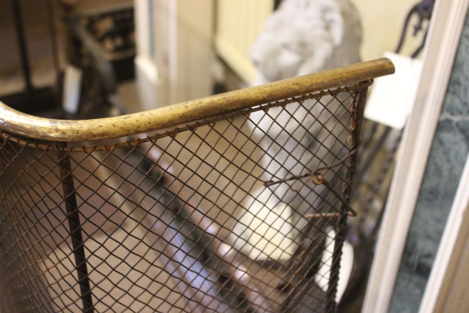 19thc. Brass & Metal Spark Guard photo Home Fixtures
