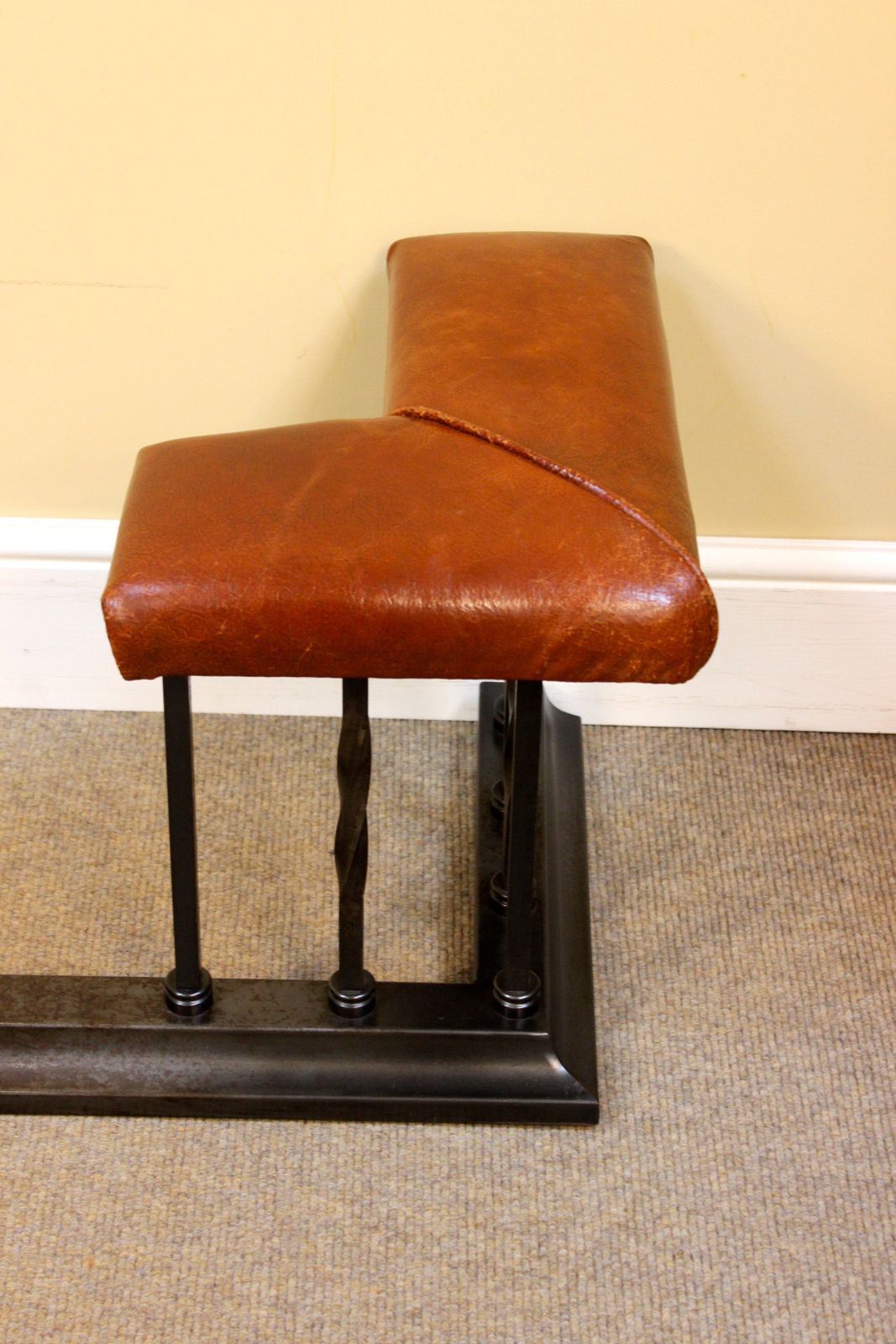 Early 20thc. Steel & Leather Club Fender photo 1600.0