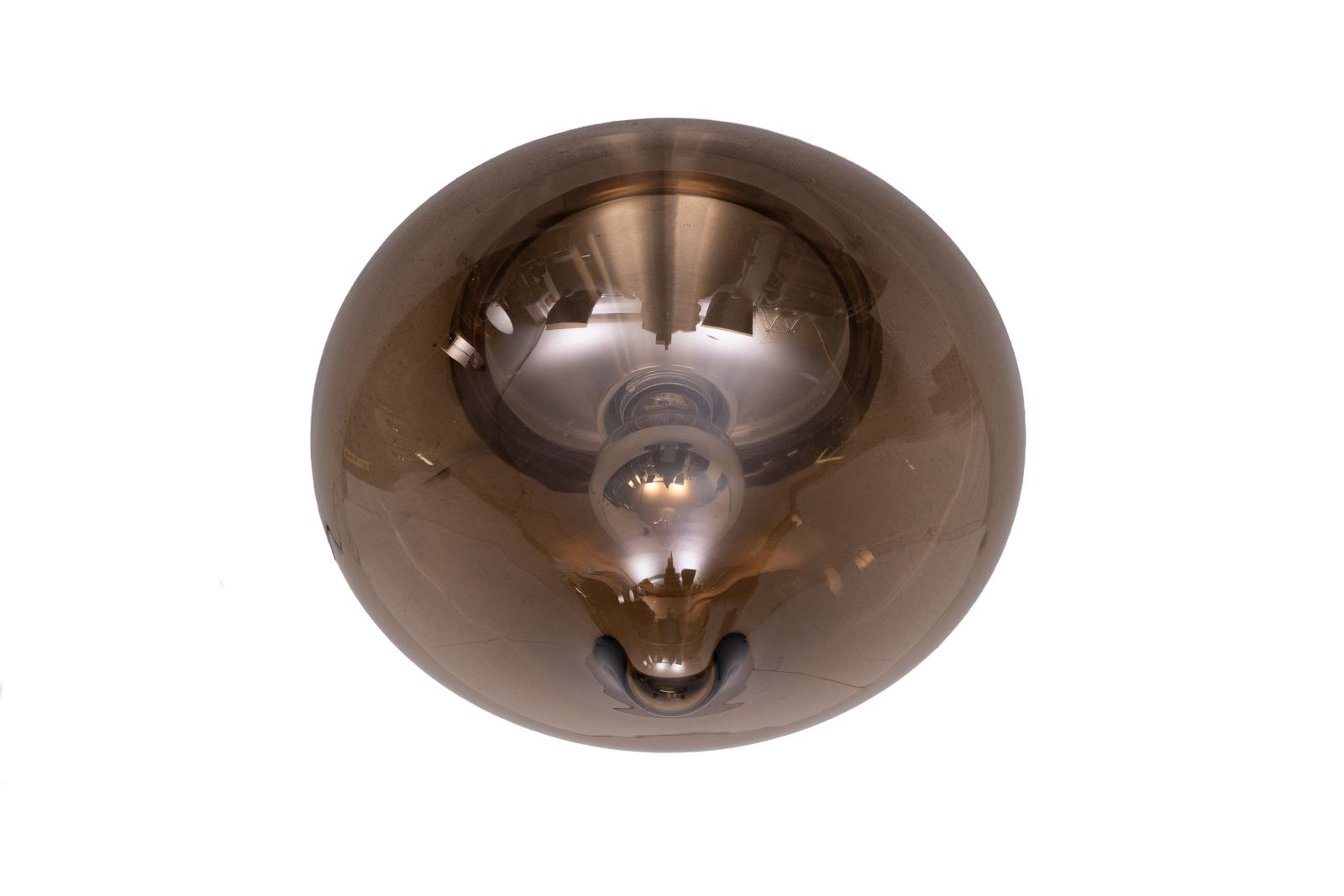 Dijkstra Tear Drop Flush Mount Light, Grijsgetint Glas, Jaren 1970, Nederland photo buy