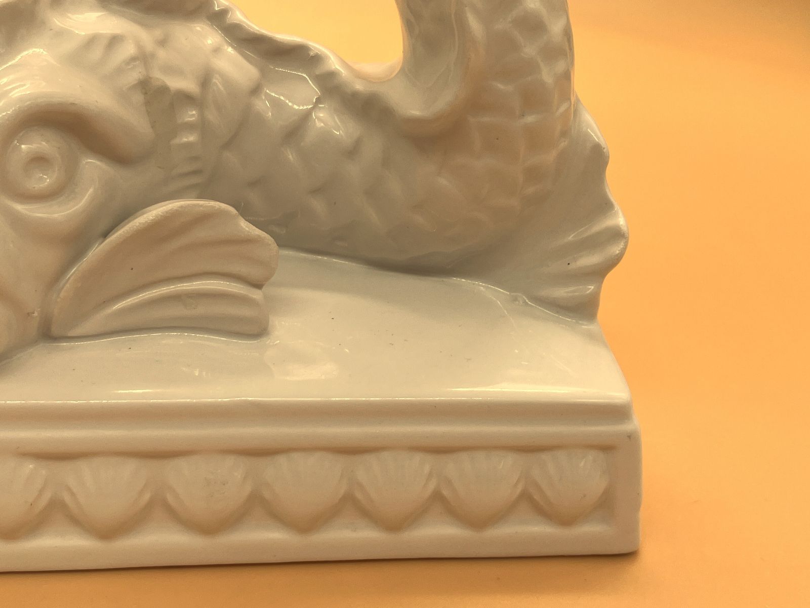 Antique Wedgwood Creamware Pottery Stylized Dolphin Candlestick. C1900. photo buy