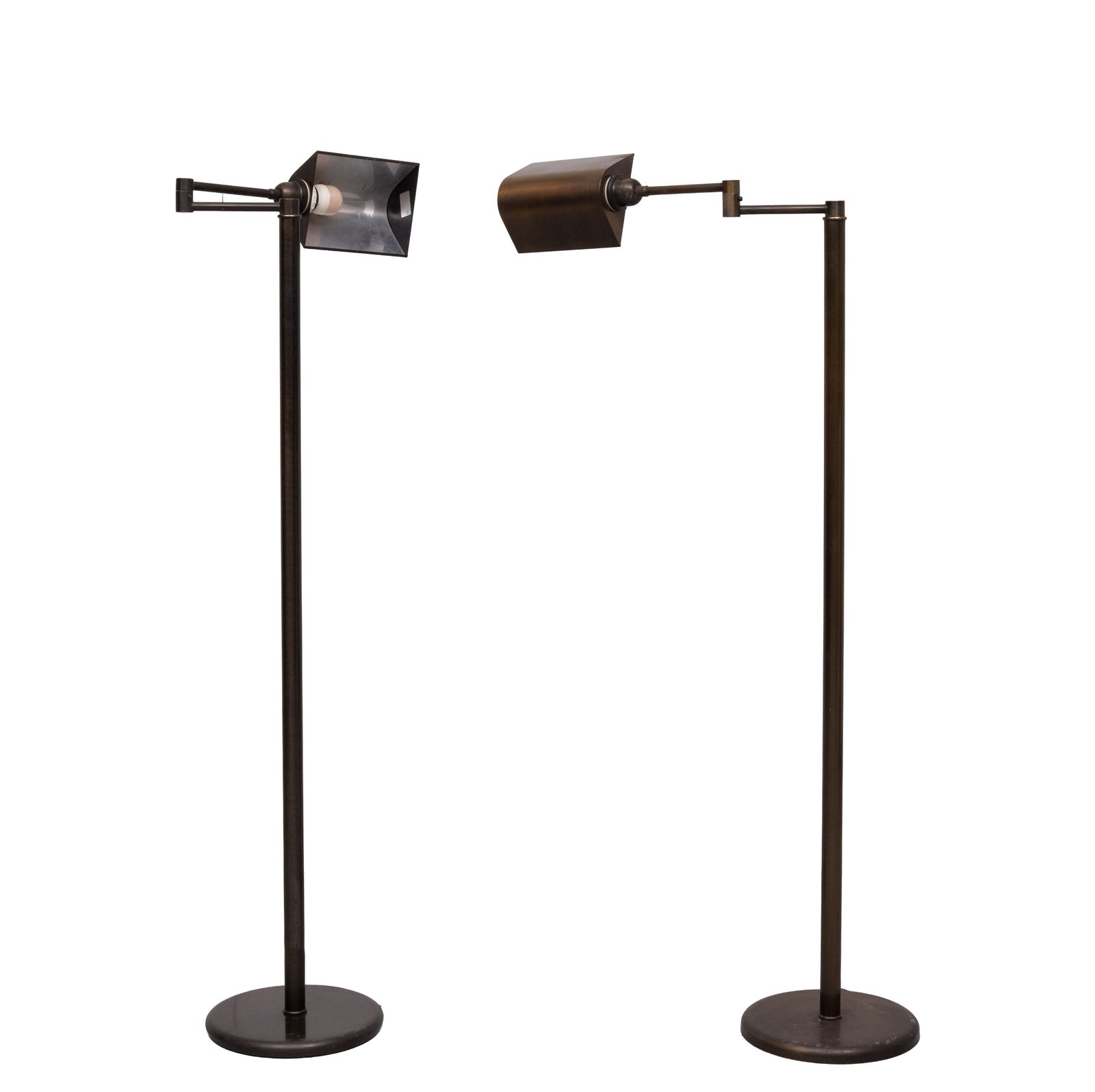 1400.0 Paar Bronsgekleurde Swingarmlamp Vloerlampen, Jaren 1970, Duitsland photo
