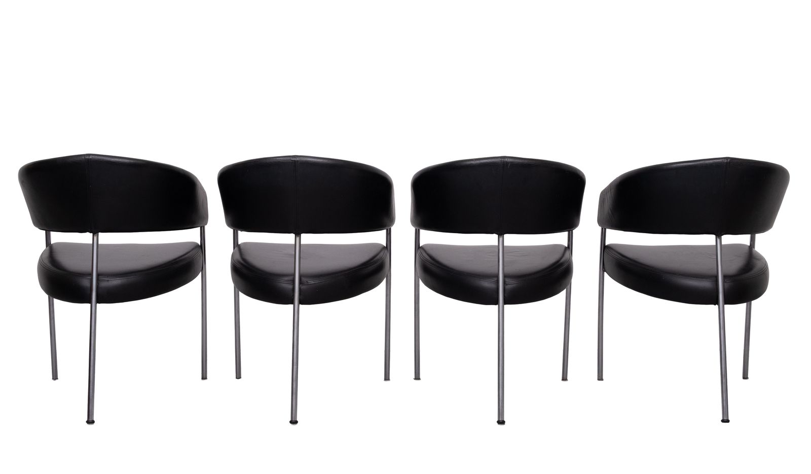 Set Van 4 Zwartleren Eetkamerstoelen Van Castelijn, Jaren 1990 photo vinterior