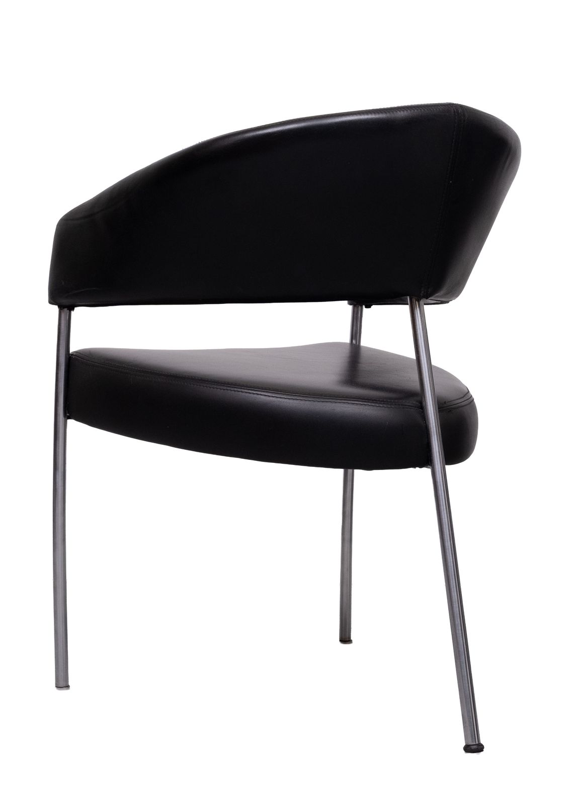 photo buy Set Of 4 Black Leather Dining Chairs By Castelijn, 1990s