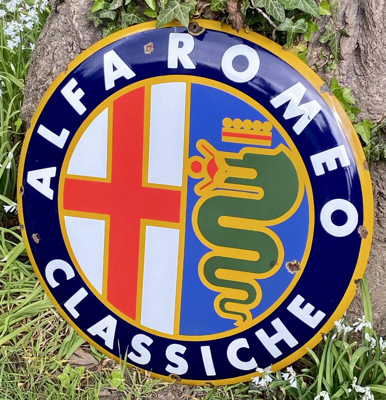 Alfa Romeo Extra Large Enamel Metal Dealer Garage Workshop Car Sign Auto Classiche Showroom Art photo Home Decor