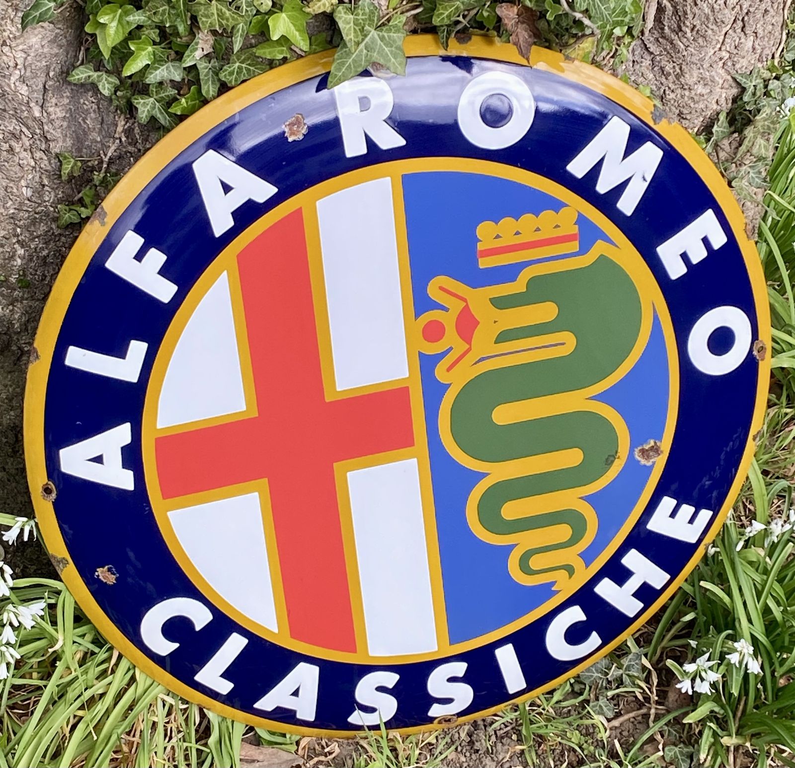 Alfa Romeo Extra Large Enamel Metal Dealer Garage Workshop Car Sign Auto Classiche Showroom Art photo 495.0