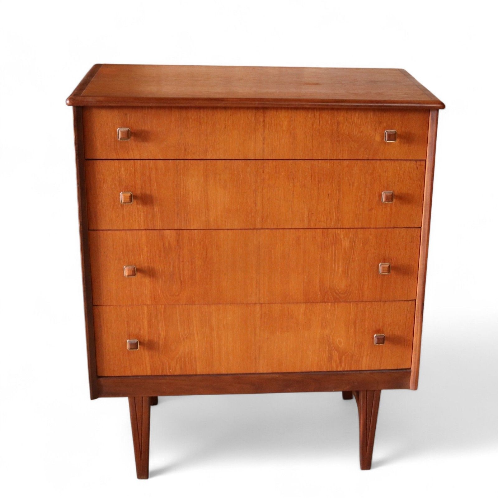 Mid Century Homeworthy Teak Chest Of Drawers 4 Drawer 1960s photo vintage