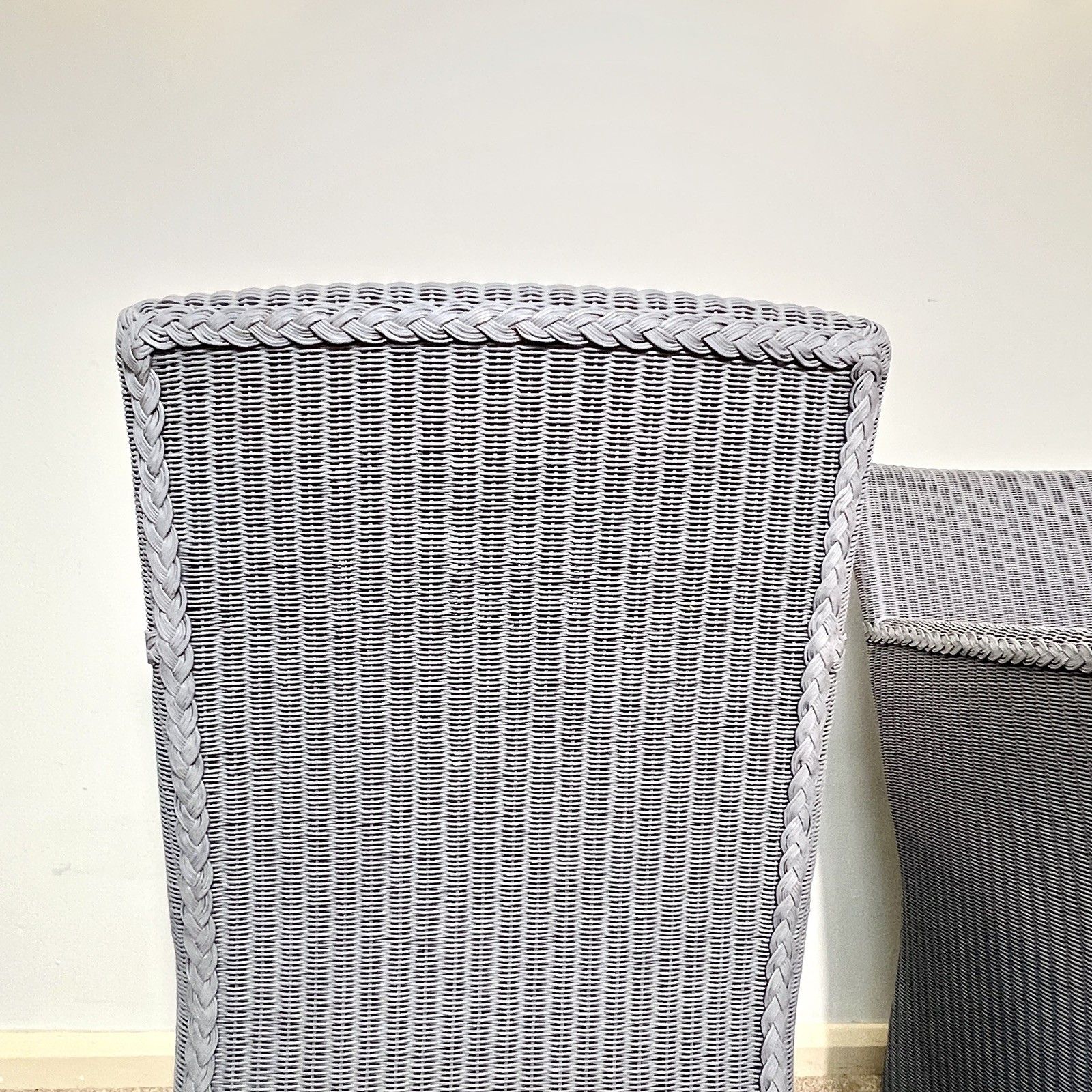 photo for sale A Pair Of Lloyd Loom Chairs , Contemporary Grey Dining Chairs, Carver Chairs