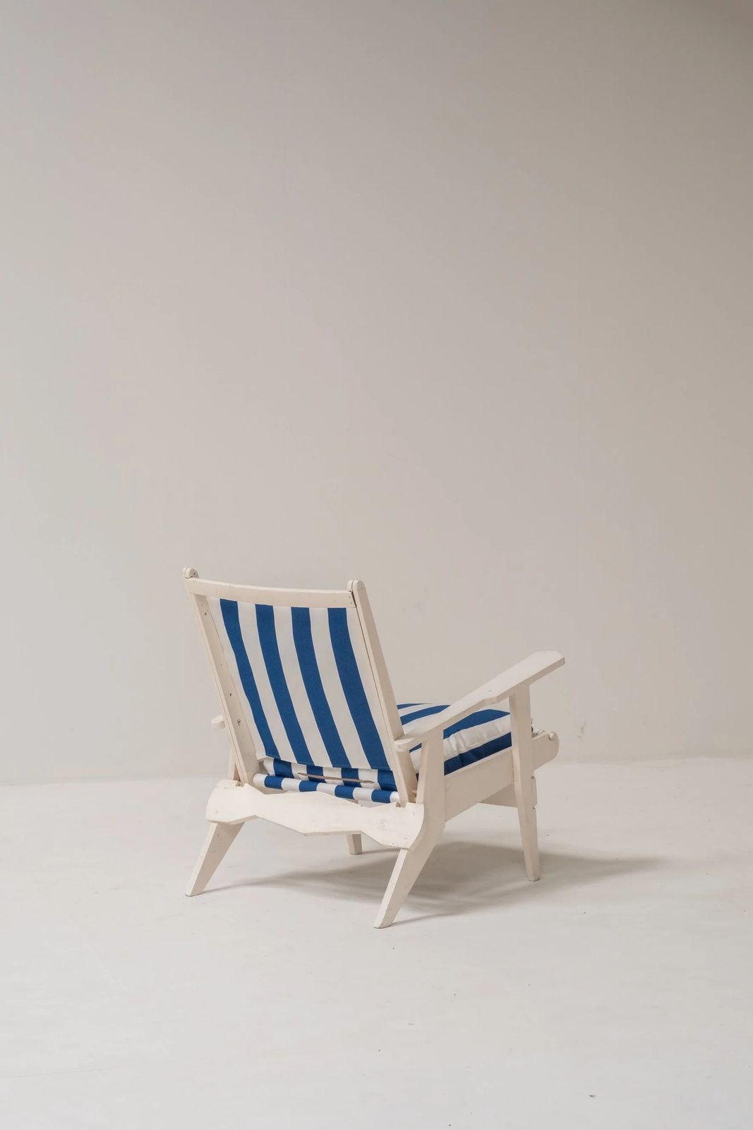 Set Of 2 Wooden Relax Stools French Riviera Style photo for sale