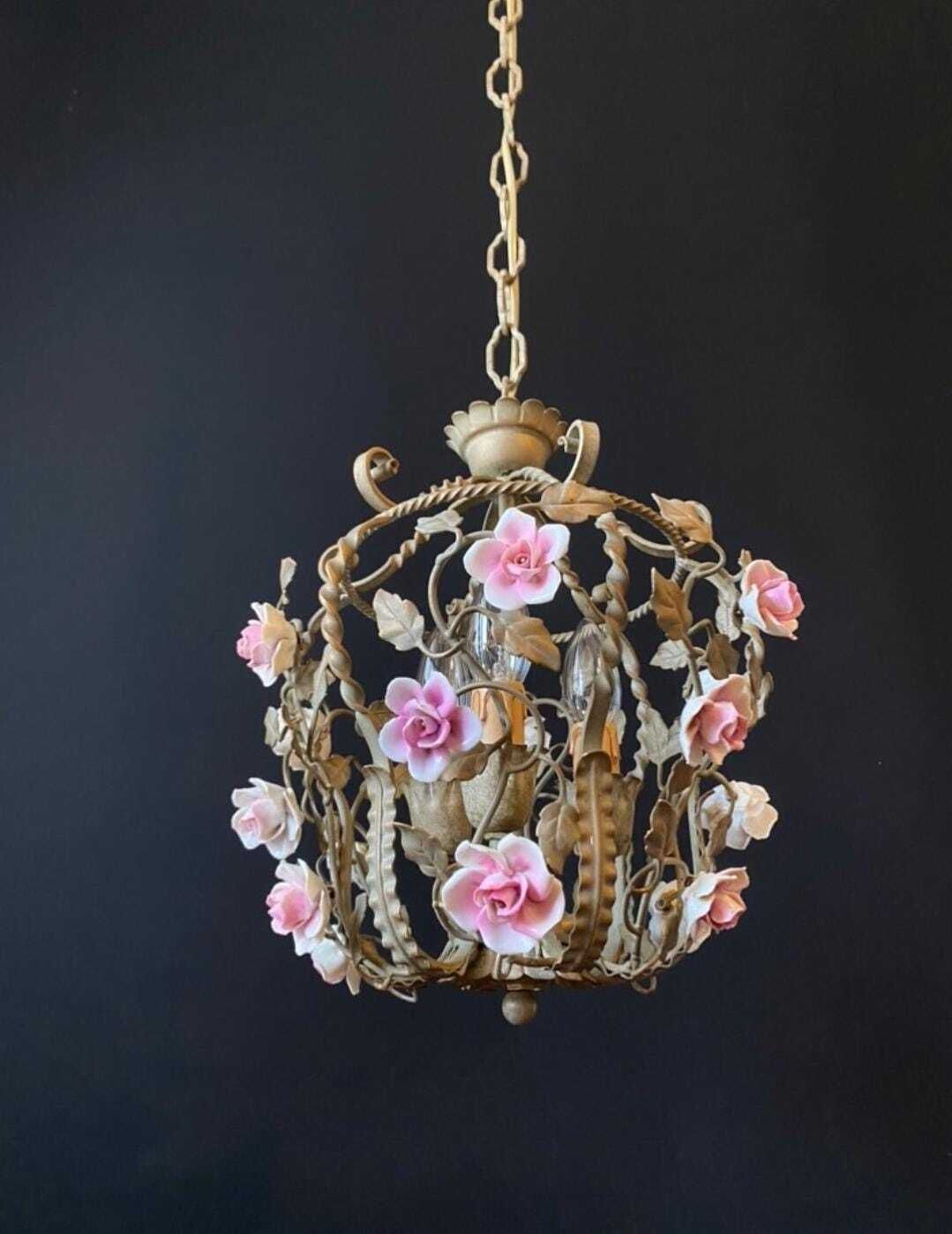 photo furniture Duty Free USA. Antique Chandelier With Ceramic Roses
