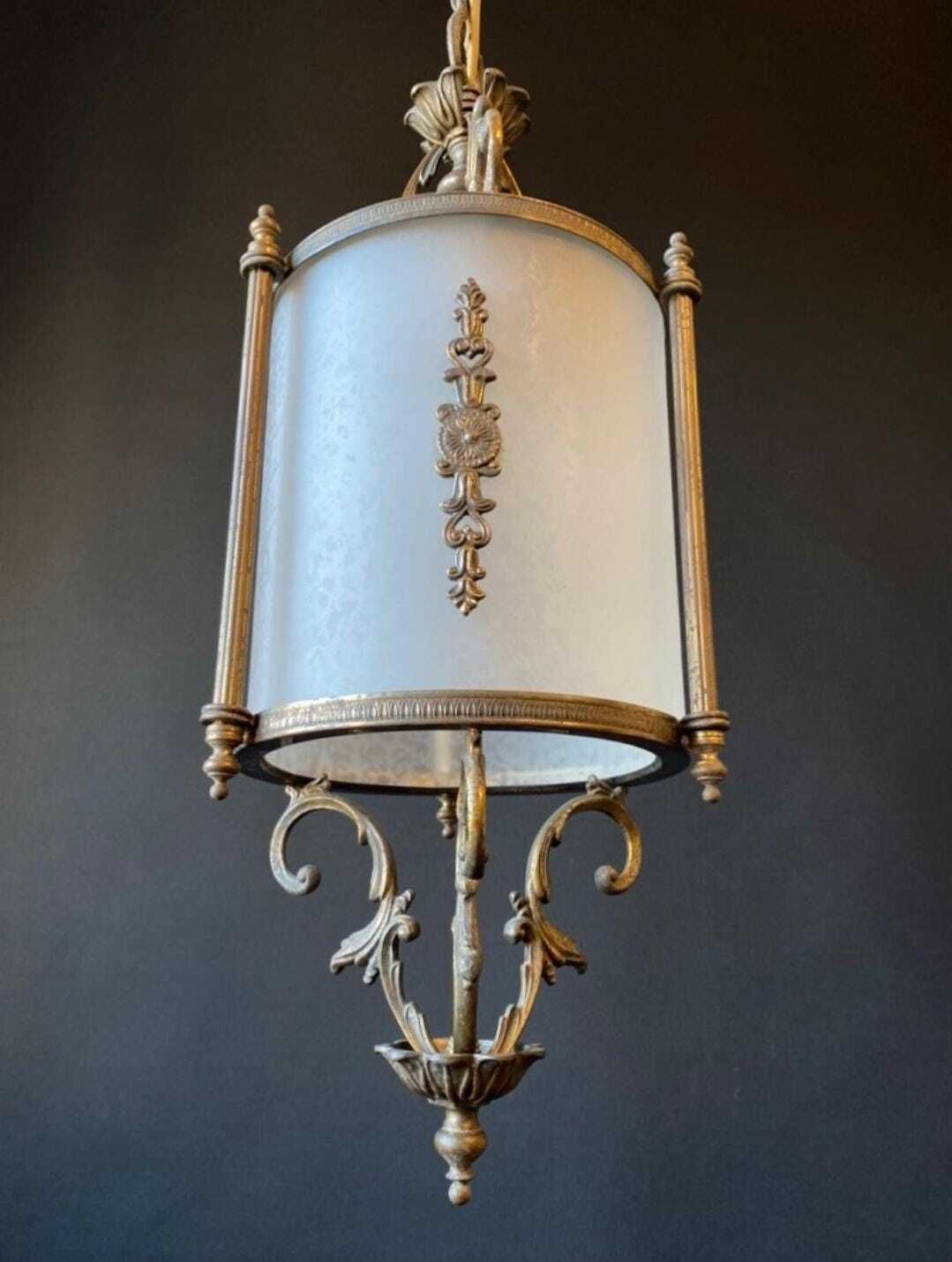 Duty Free For USA. Antique Glass Lantern From Italy photo vinterior