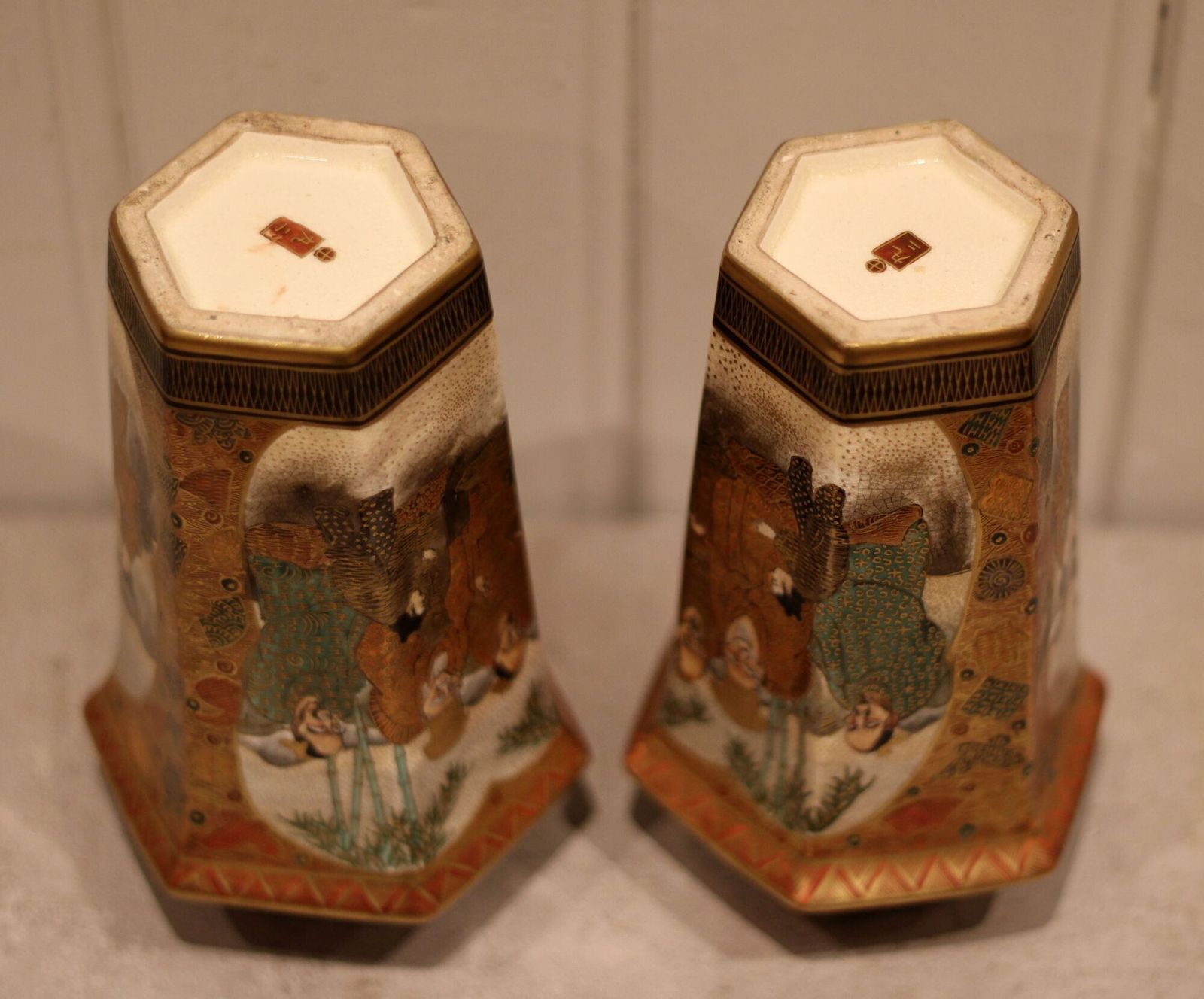 photo for sale Pair Of Japanese Satsuma Vases