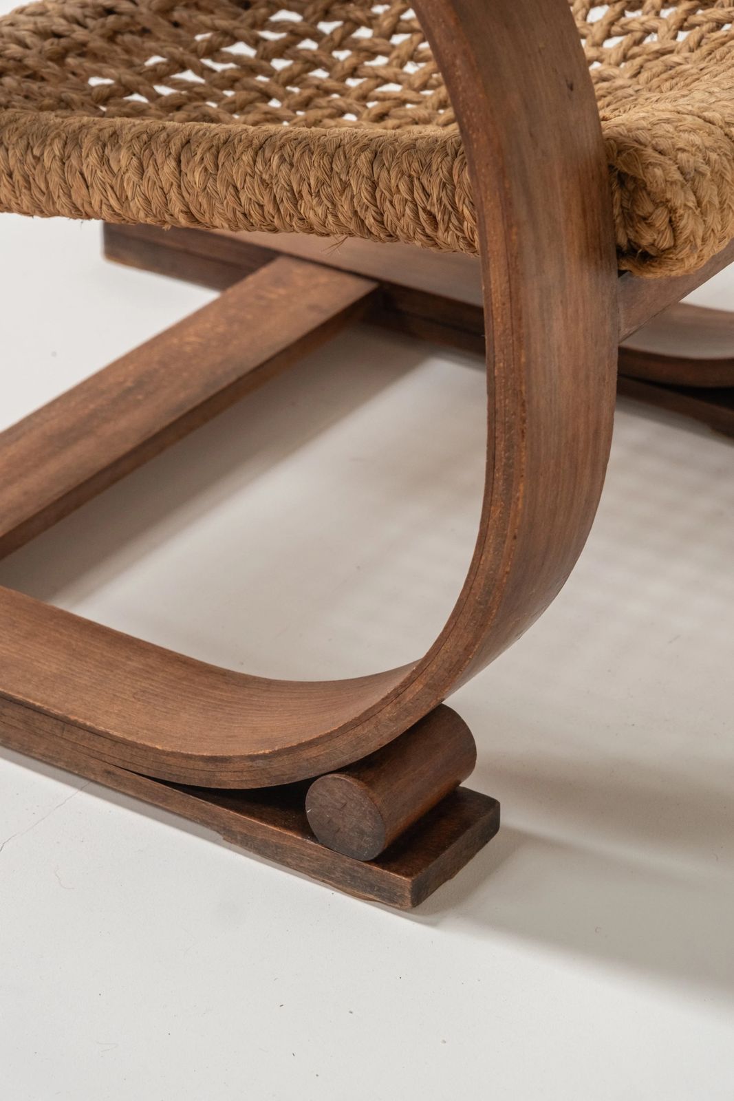 Mid Century Rope Chair By Audoux & Minet, France, 1950s photo furniture