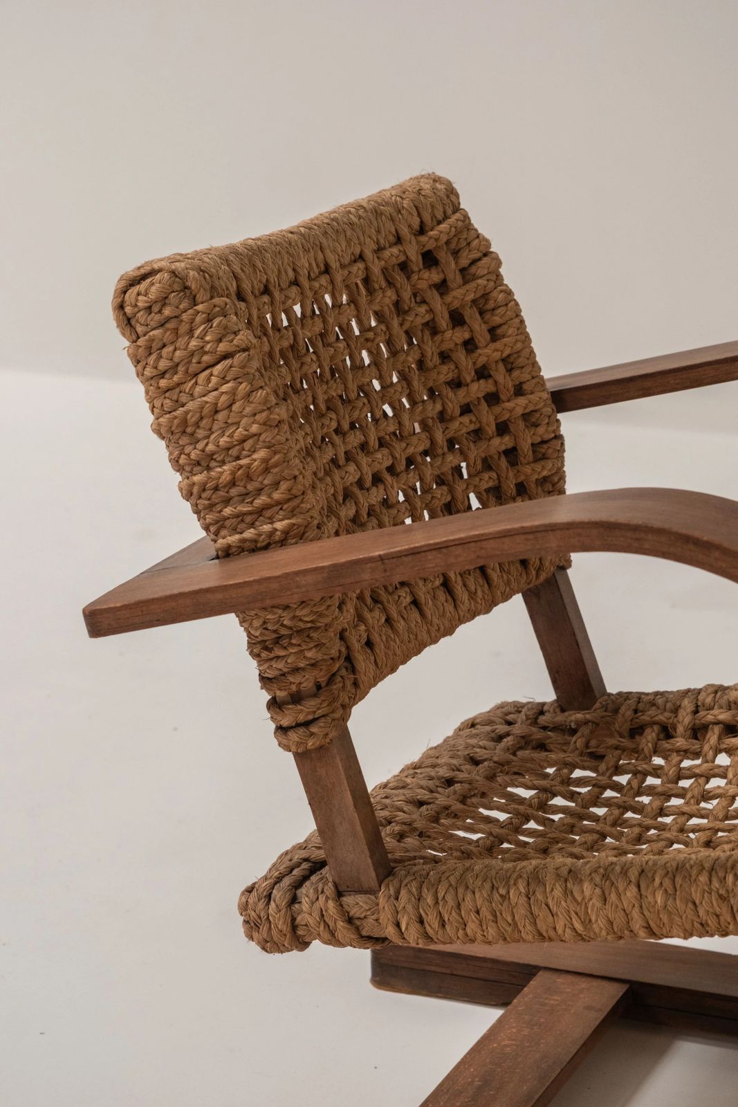 photo for sale Mid Century Rope Chair By Audoux & Minet, France, 1950s