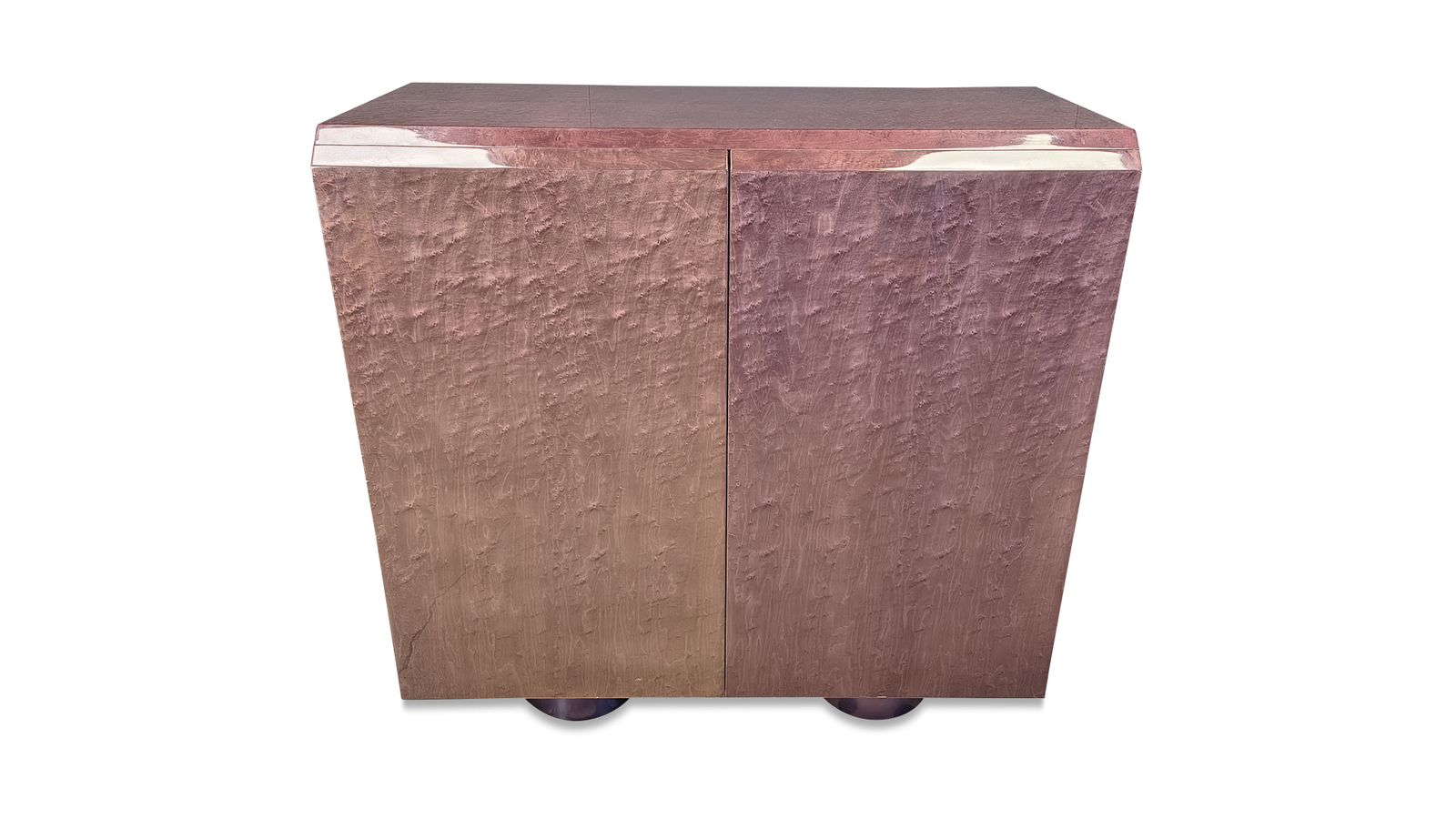 Furniture Burl Bar Cabinet By Giovanni Offredi For Saporiti, 1970s photo