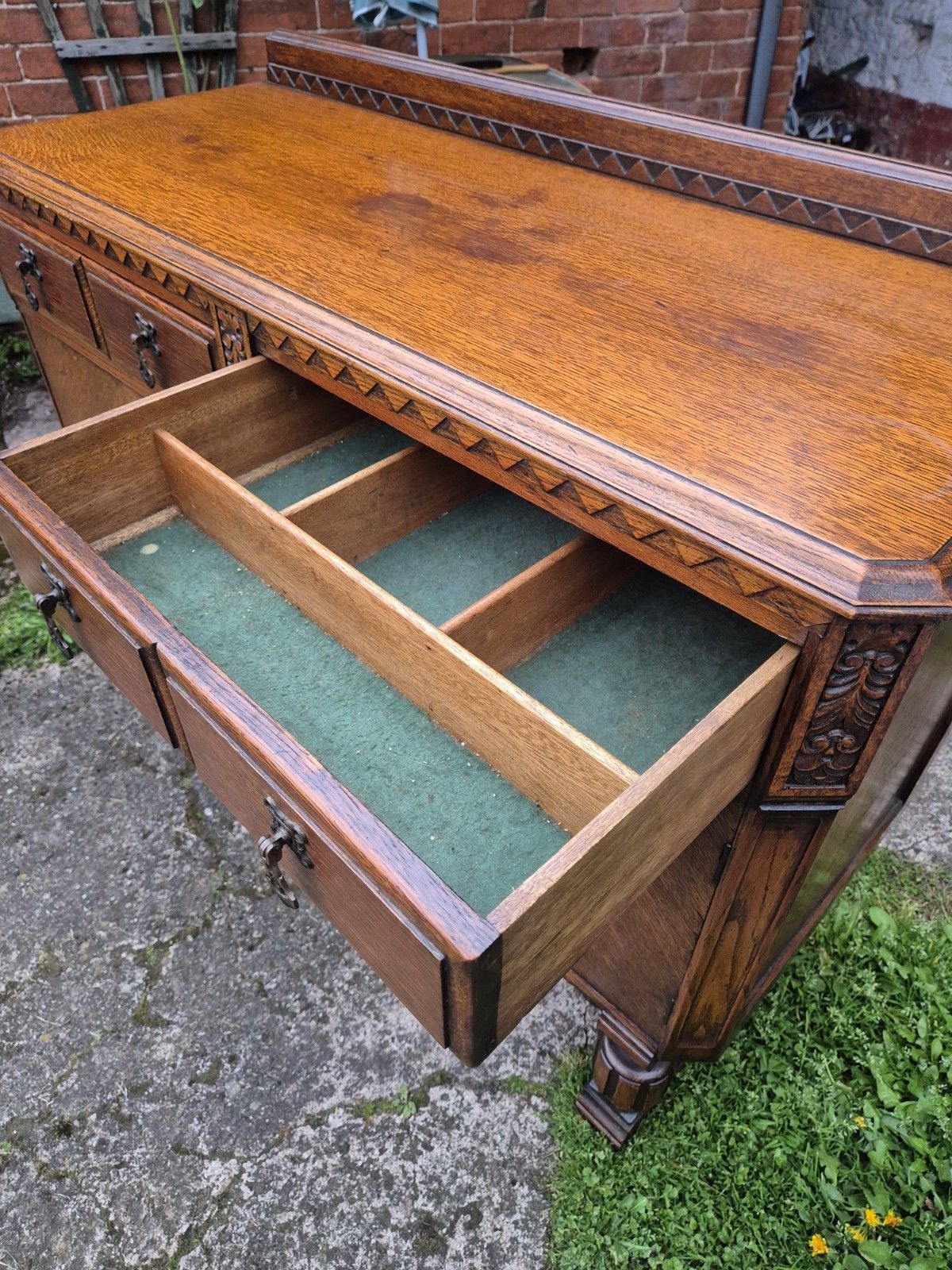 photo for sale Gorgeous Antique Oak Sideboard With 2 Drawers And 2 Cupboards