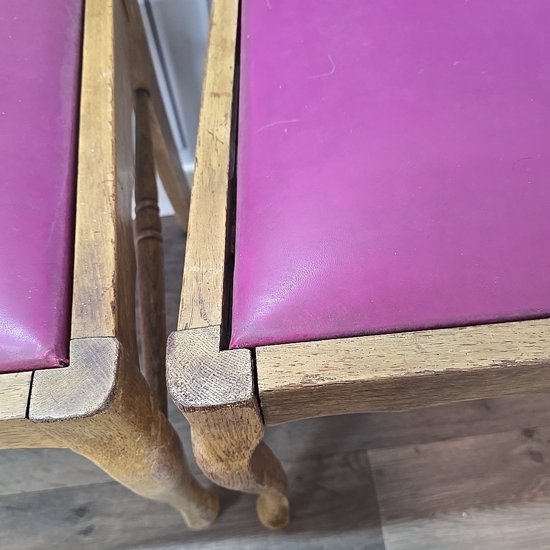 Furniture Antique Style Dining Chairs 4 French Solid Wooden Ladder Back Seats Vintage photo