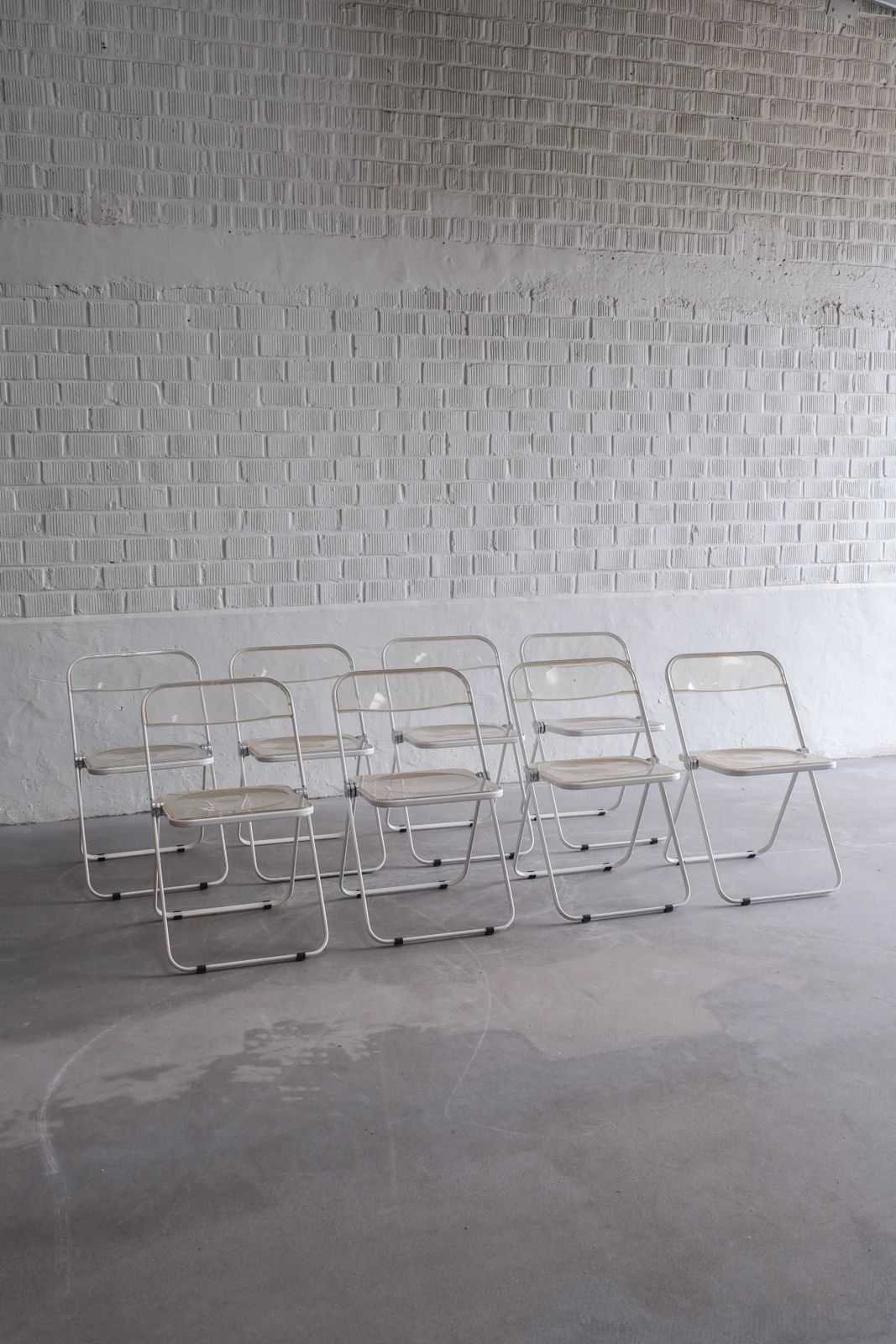 Set Of 8 Plia Folding Chairs By Giancarlo Piretti For Castelli '60