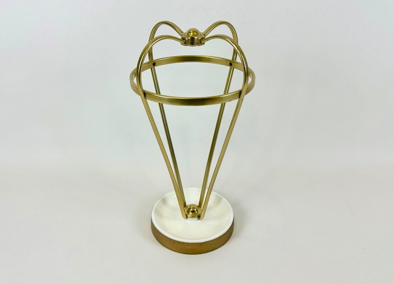 Mid Century Modern Austrian Aluminium And Brass Umbrella Stand, 1960s photo furniture