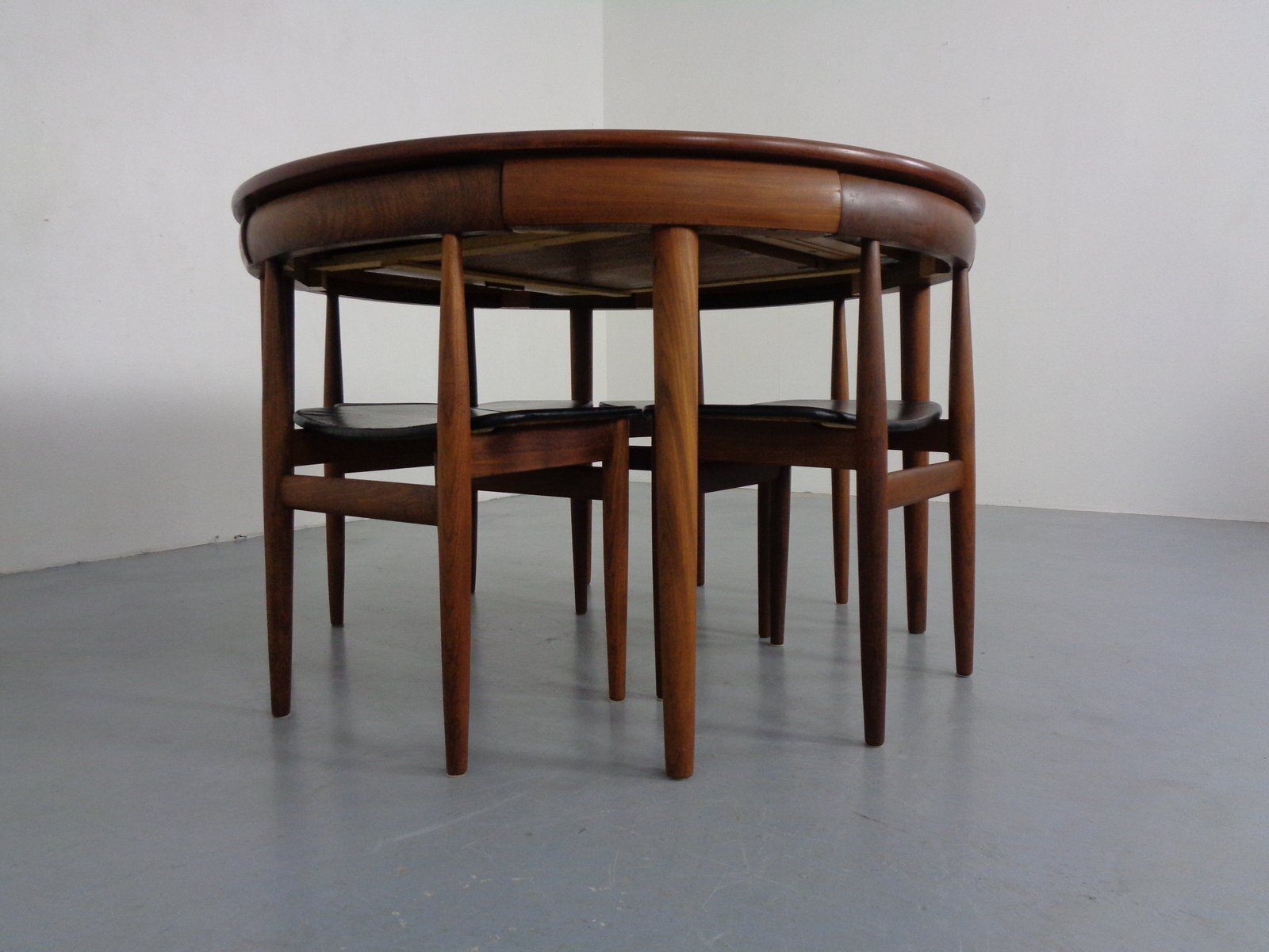 Roundette Teak Table & Chairs From Hans Olsen, Denmark, 1950sm, Set Of 5 photo for sale