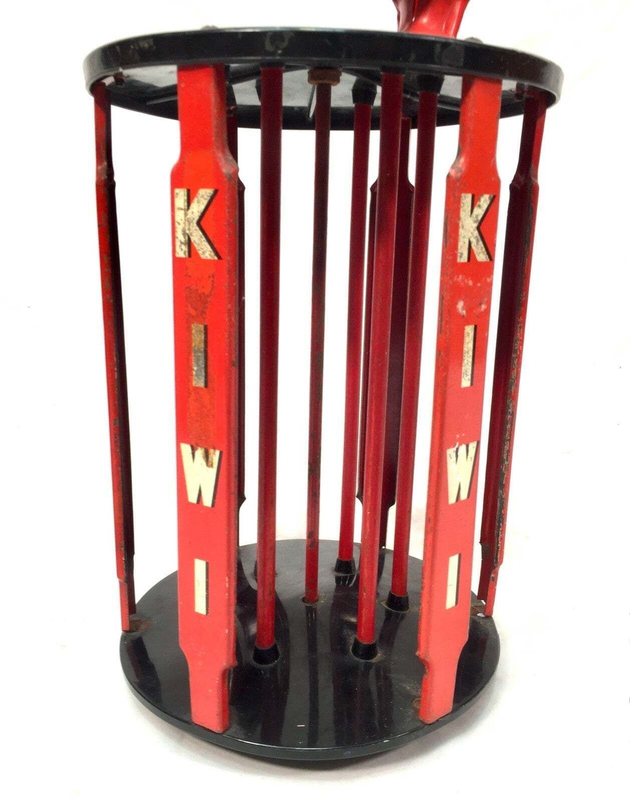Antique Advertising Mid Century Kiwi Shoe Polish Shop Display Counter Dispenser photo Home Decor