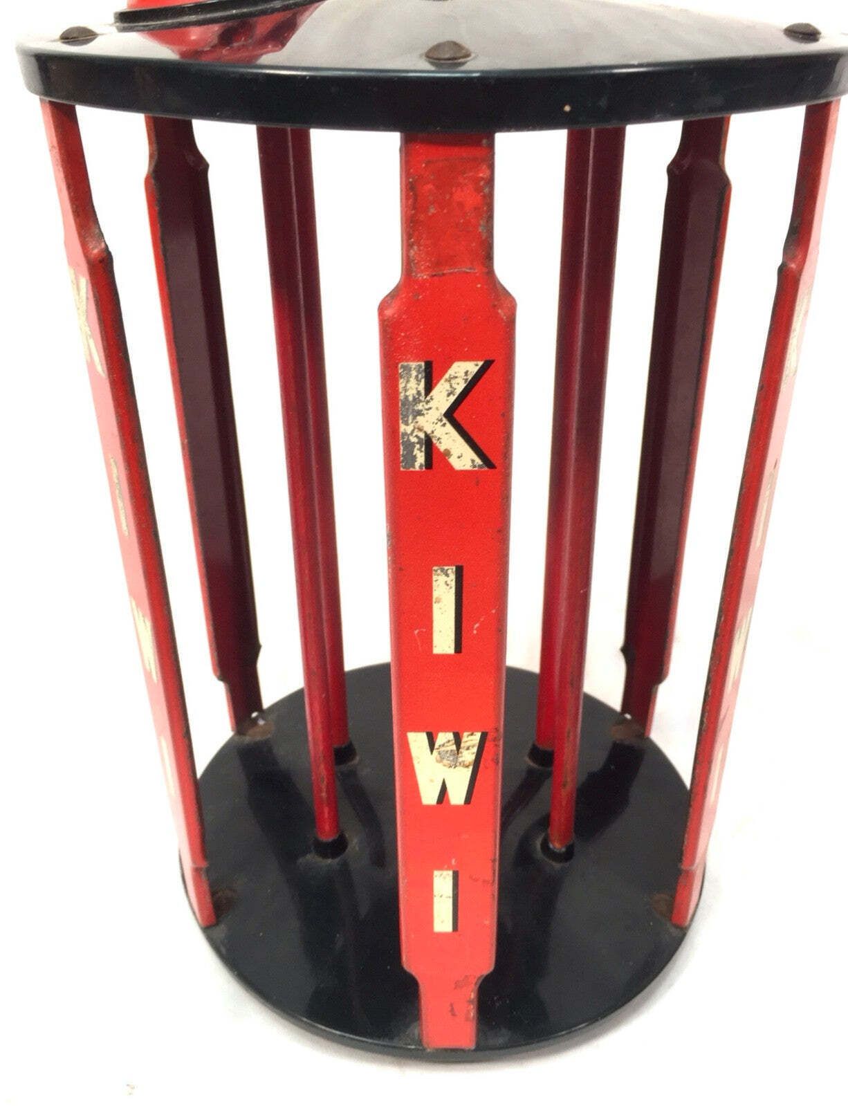 Antique Advertising Mid Century Kiwi Shoe Polish Shop Display Counter Dispenser photo 145.0