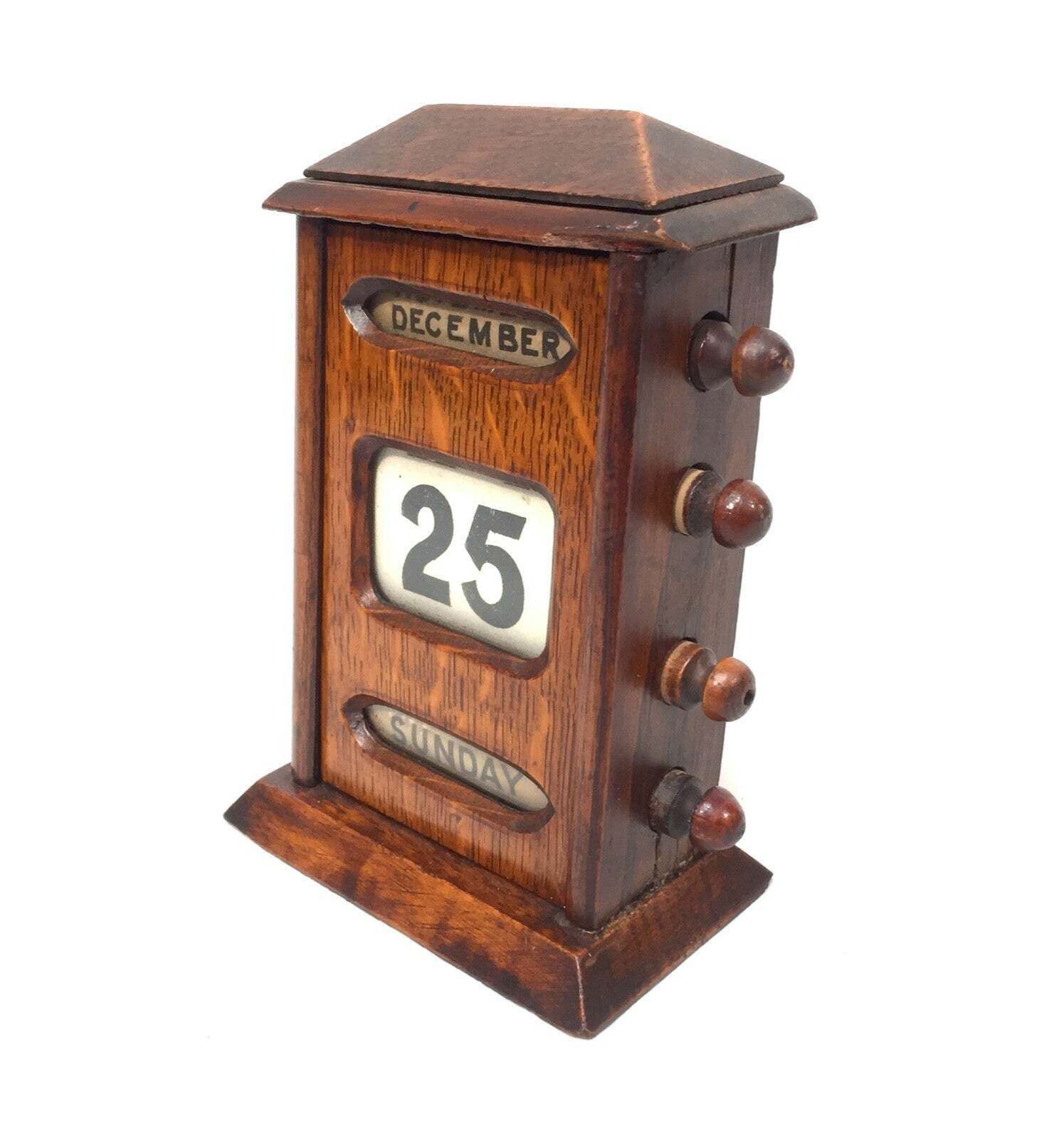 Antique Wooden Office Tabletop Perpetual Desk Calendar / Working C.1930 Art Deco photo 229.0