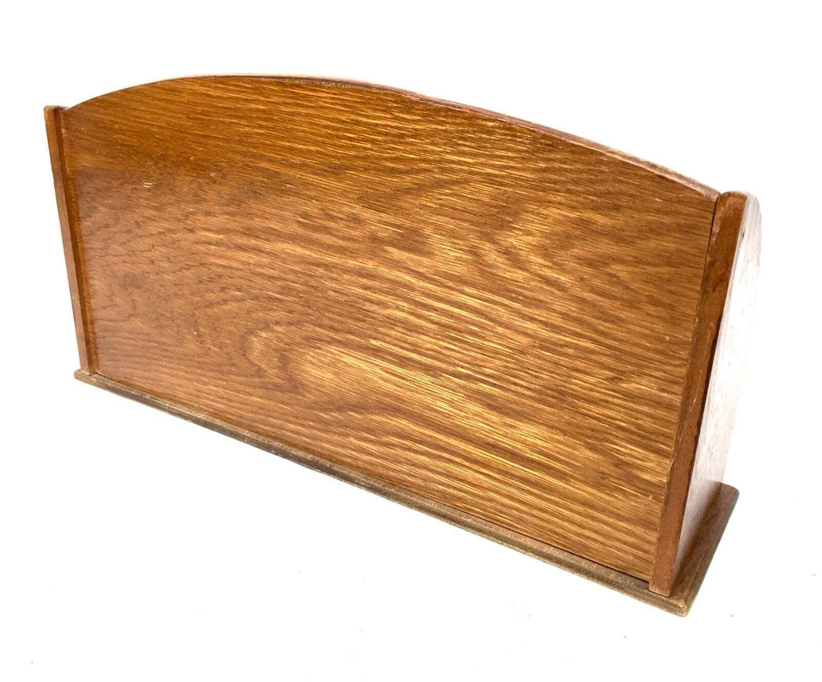 Antique Wooden Oak Desktop Letter Rack / Stationery Holder Early 20th Century photo buy