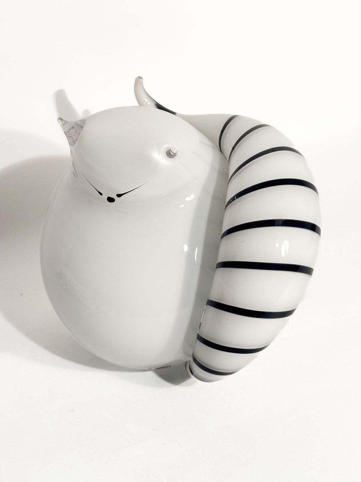 Seguso 1990s Black And White Murano Glass Cat Sculpture photo 312.0