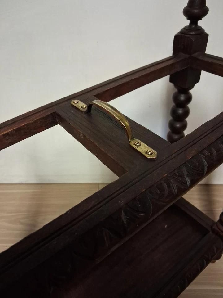 Antique Victorian Barley Twist Stick And Umbrella Stand Holder With Acorn Tops photo Home Decor