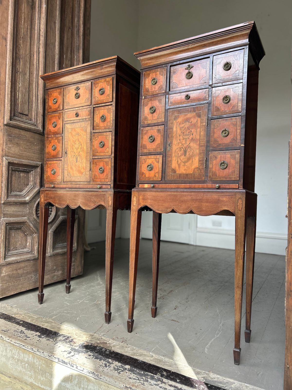 19th Century Chests On Stands ‘Lady Yarborough’s Sheraton Cabinets’ photo for sale