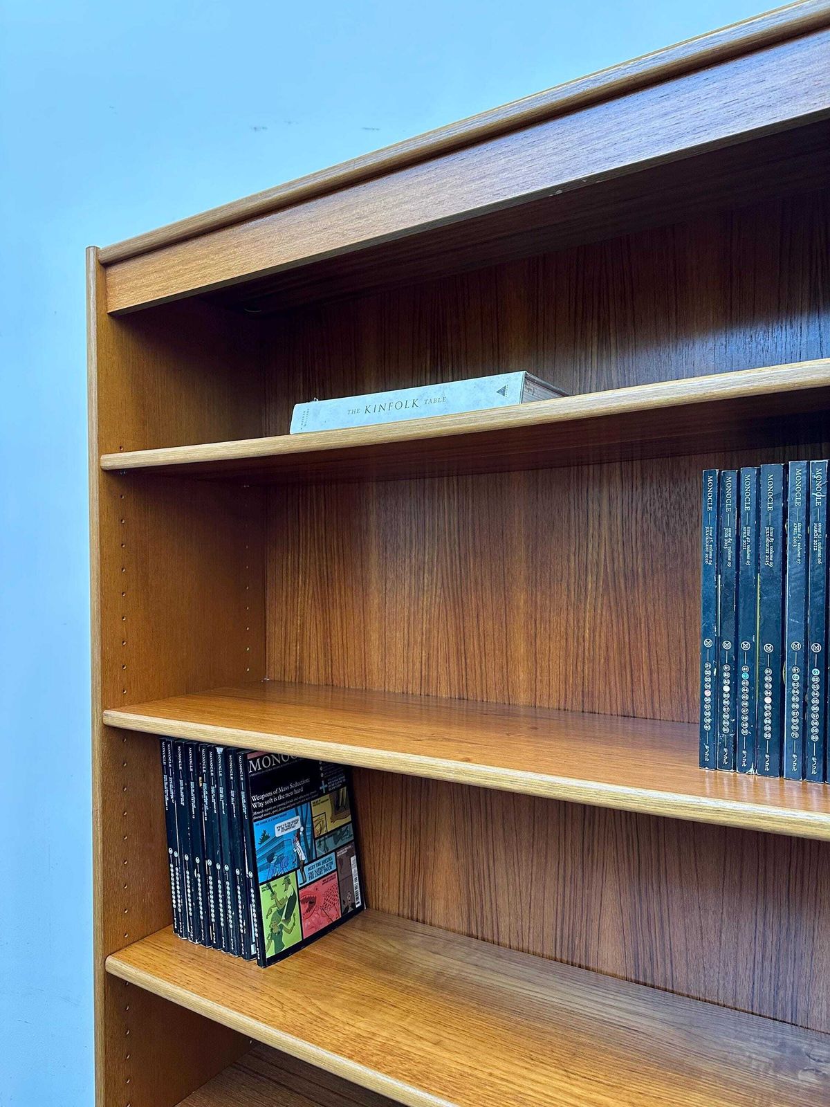 photo for sale Vintage 1970s Danish Teak Shelving Bookcase. Retro Mid Century Swedish Vodder