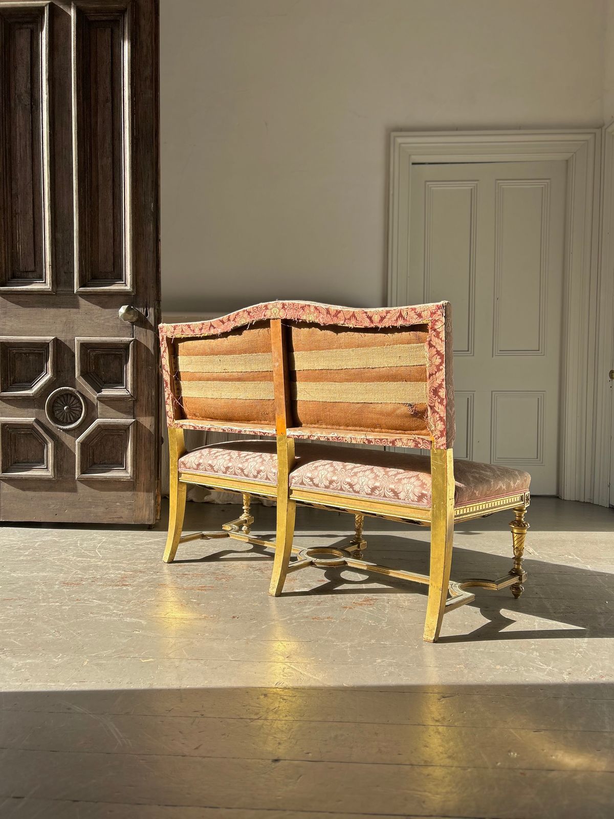 19th Century Carved Gilt Wood Hall Bench photo Furniture