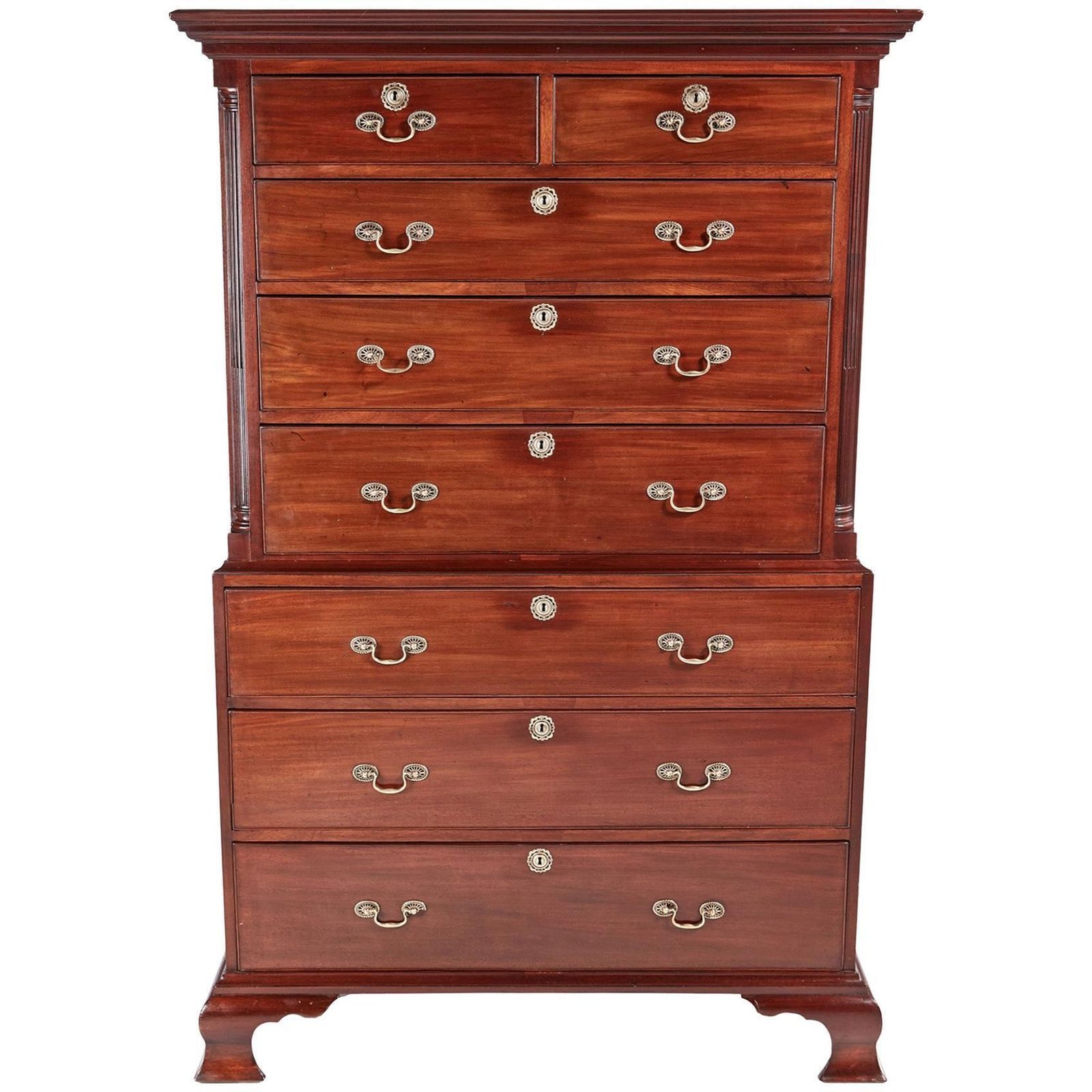 Antique Georgian 18th Century Mahogany Chest On Chest/Tallboy